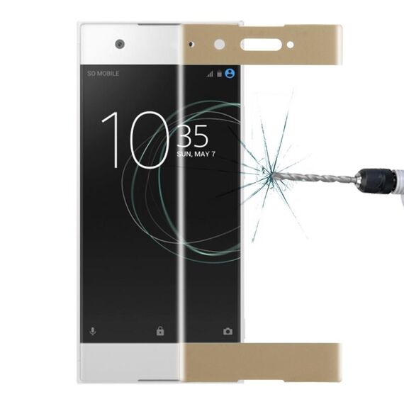 Per Sony Xperia XA1 0,33 mm 9H Durezza superficiale Protezione schermo in vetro temperato a schermo intero curvo 3D (oro)