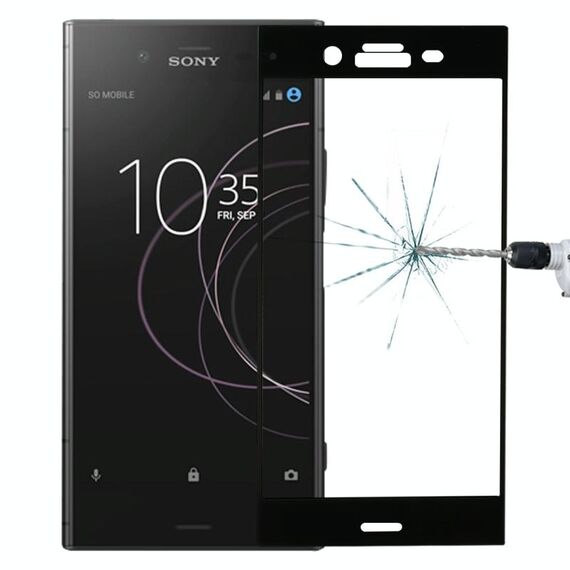 Per Sony Xperia XZ1 0.26mm 9H Durezza superficiale 3D Proteggi schermo in vetro temperato a schermo intero (nero)