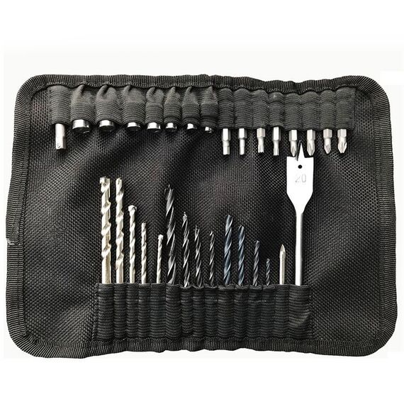 Set di punte per trapano e cacciavite 31 in1 Set di punte per trapano per legno piatto per lavorazione del legno con paletta industriale con borsa portatile