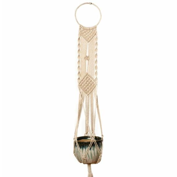 Q001 Tipo Macrame Vasi da fiori appesi Decorazione per interni Supporto per piante da appendere per fioriera intrecciata per esterni