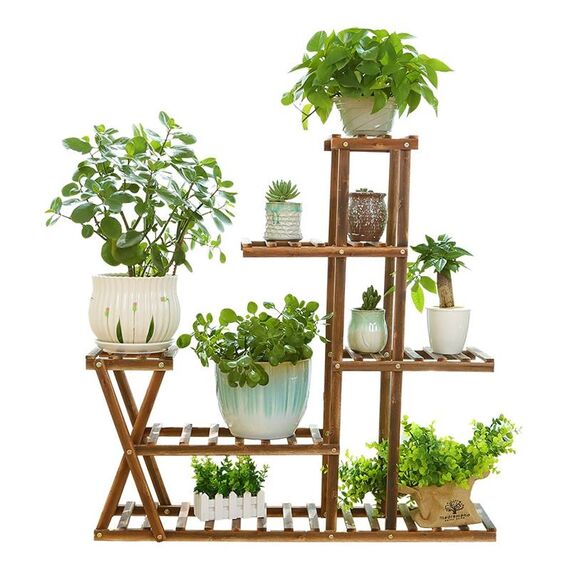 Espositore per fiori in legno Espositore per vasi in legno Scaffale portaoggetti