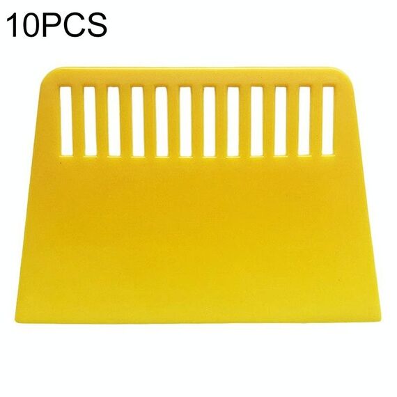 Raschietto in plastica da 10 pezzi per carta da parati, pellicola di vetro per autoveicoli, frittelle, strumento di decorazione (giallo)