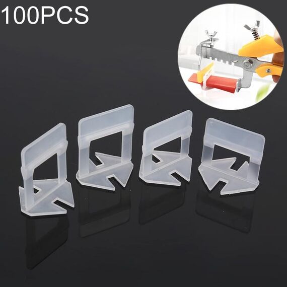 100 PCS 1.0mm Sistema di livellamento per piastrelle Kit di clip per pareti Piastrelle per pavimenti Distanziatore per piastrellatura Strumento per localizzatore di pavimentazioni OG6480