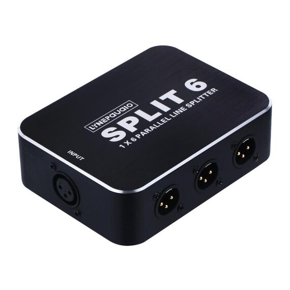 B866 1 distributore parallelo orizzontale diviso XLR, 1 ingresso e 6 uscite (nero)
