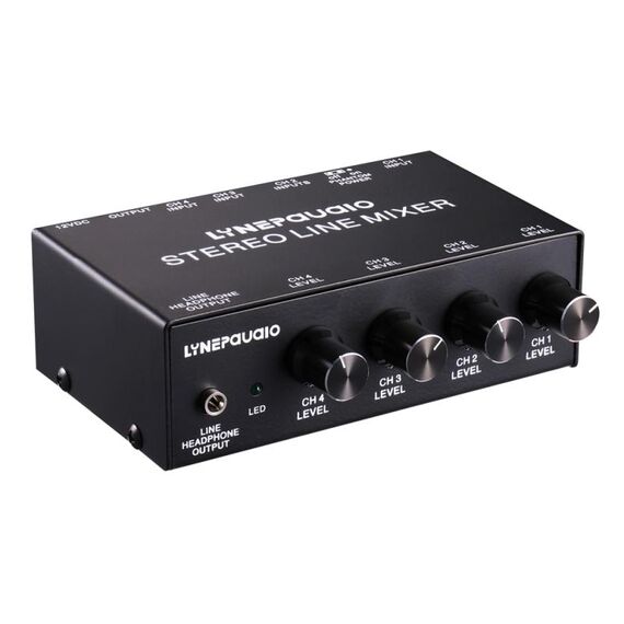 LINEPAUDIO B895 Mixer microfonico stereo a cinque canali con monitoraggio auricolare (nero)