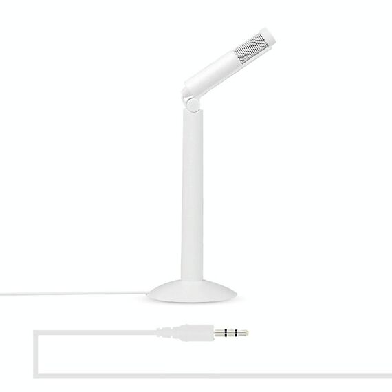 Yanmai SF-950 Testa di rotazione di 120 gradi Jack da 3,5 mm Microfono per registrazione stereo da studio, lunghezza cavo: 1,3 m, Compatibile con PC e Mac per Live Broadcast Show, KTV, ecc. (Bianco)