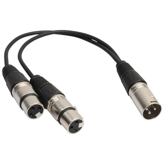 Cavo adattatore connettore audio da 30 cm a 3 pin XLR CANNON 1 maschio a 2 femmina per microfono / apparecchiatura audio
