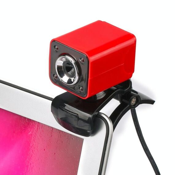 A862 360 gradi rotabile 480P webcam webcam da rete USB con microfono e 4 luci a LED per desktop Skype Computer PC Laptop, lunghezza del cavo: 1,4m