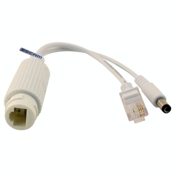 Cavo di scambio dati ESCAM POE S2 Splitter POE Collegamento a switch POE per telecamere IP, distanza di trasmissione: 30 m (bianco)