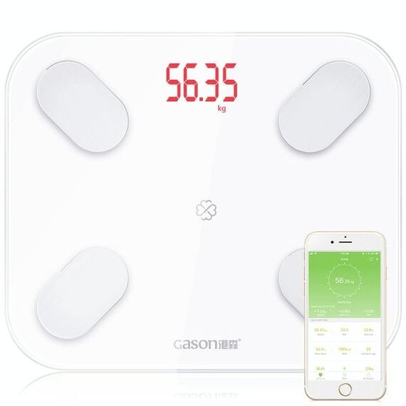 Bilancia digitale Gason S4 con app Bluetooth, supporto Android/iOS bianco TBD051325601A 6922165081401