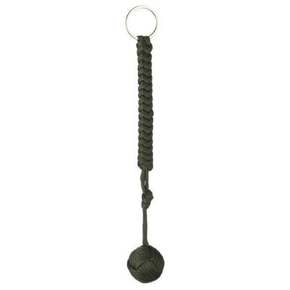 Portachiavi di sopravvivenza con cordino per autodifesa in acciaio con cuscinetto a sfera in acciaio con pugno di scimmia nero (verde)