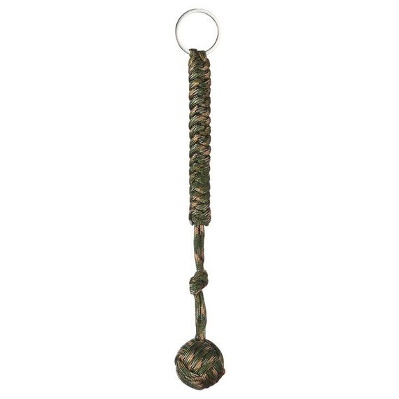 Portachiavi di sopravvivenza con cordino per autodifesa con cuscinetto a sfera in acciaio con pugno di scimmia nero (mimetico verde 2)