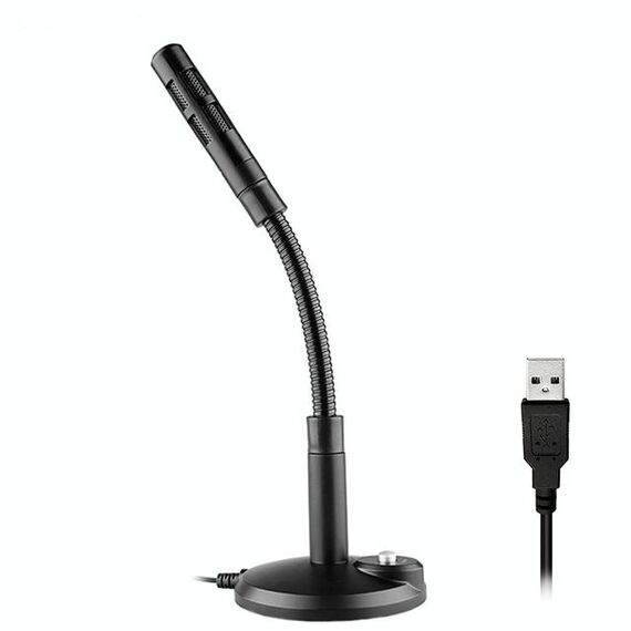 Microfono a condensatore USB con cavo per computer PC Desktop Notebook Cavo per notebook Registrazione Gaming Podcasting, Colore: nero