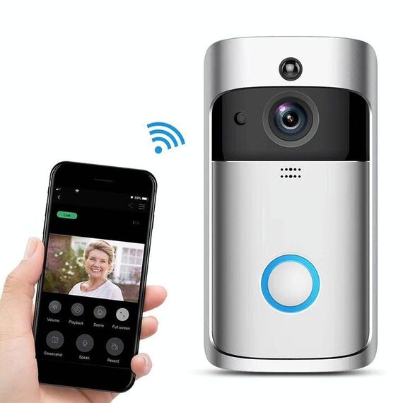 M4 720P Smart WIFI Campanello visivo PIR video a bassissimo consumo con 3 slot per batteria, supporto per monitoraggio remoto del telefono cellulare e visione notturna e obiettivo grandangolare da 166 gradi