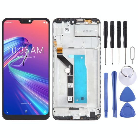 Schermo LCD OEM per Asus Zenfone Max Pro (M2) ZB631KL Digitizer Assemblaggio completo con cornice (nero)