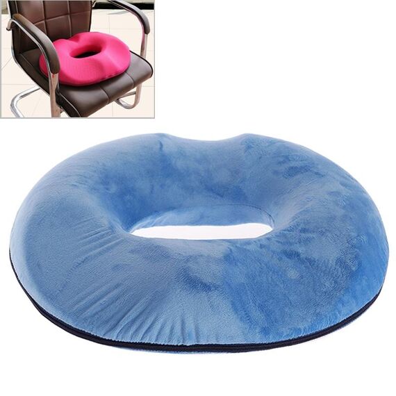 Cuscino anti-emorroidi per anca in velluto di cristallo ispessimento per ufficio, dimensioni: 45x41x7cm (blu cielo)