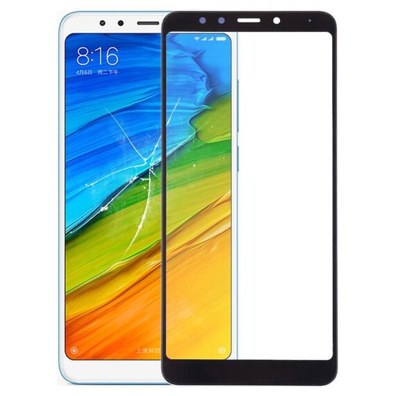 Lente in vetro esterno per schermo anteriore per Xiaomi Redmi 5 (nero)