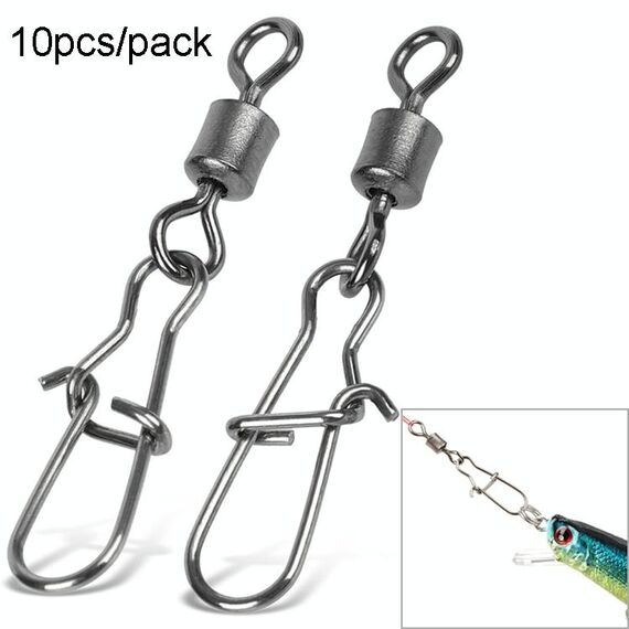 2 pezzi (10 pezzi / pacco) connettore da pesca in acciaio inossidabile perno cuscinetto rotante girevole perni a scatto accessori attrezzatura da pesca connettore (8 (22 mm))