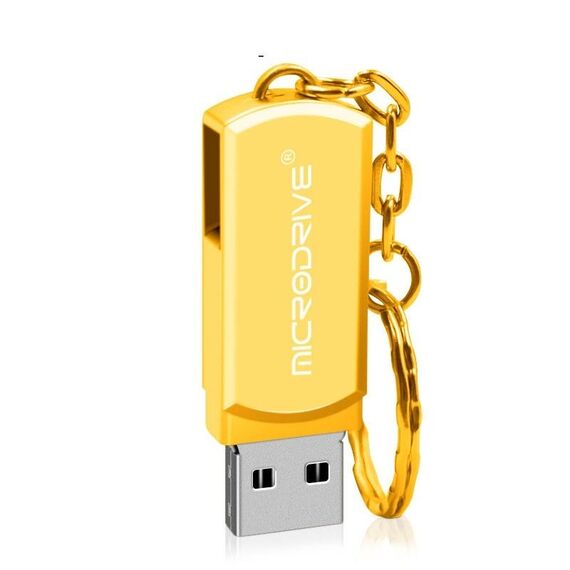 MicroDrive 128 GB USB 2.0 Creative Personality Metal U Disk con portachiavi (oro)