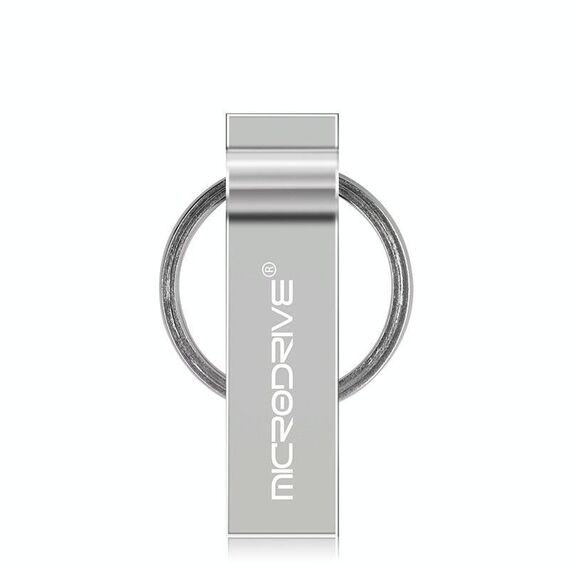 MicroDrive Disco USB 2.0 con portachiavi in ​​metallo da 128 GB (grigio)