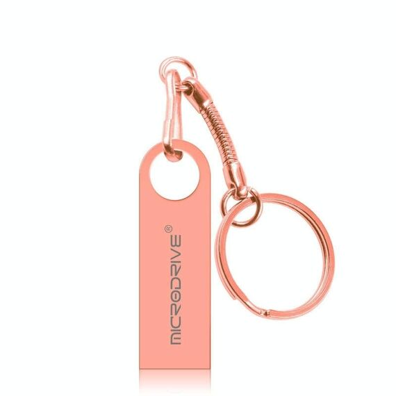 Disco U ad alta velocità impermeabile in metallo USB 2.0 da 128 GB MicroDrive (rosa)