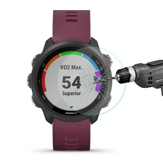 Enkay Hat-Prince 0.2mm 9h 2.15d Film in vetro temperato bordo curvo per Garmin Forerunner 245m