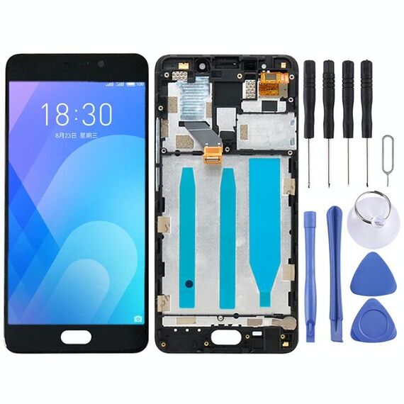 Schermo LCD TFT per Meizu M6 Note Digitizer Assemblaggio completo con cornice (nero)