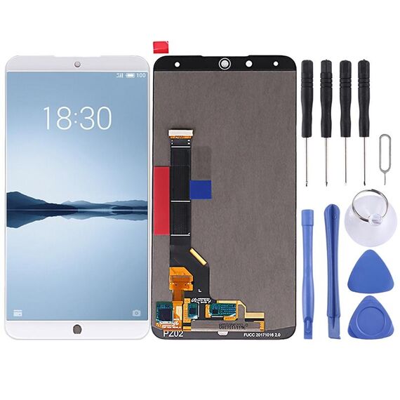 Schermo LCD originale per Meizu 15 Plus con assemblaggio completo di digitalizzatore (bianco)