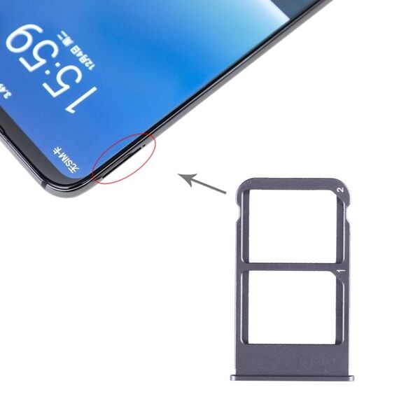 Per Meizu 16 Plus Vassoio scheda SIM + Vassoio scheda SIM (grigio)