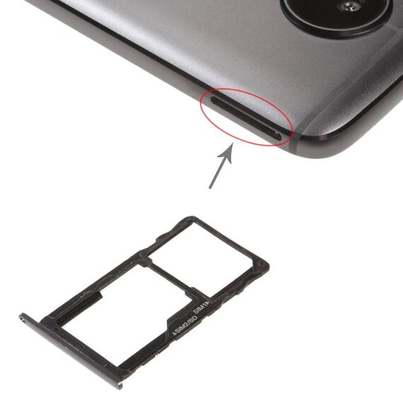 Vassoio scheda SIM + vassoio scheda SIM / vassoio scheda micro SD per Motorola Moto G5S (nero)
