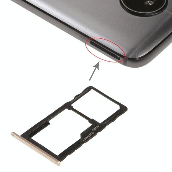 Vassoio scheda SIM + vassoio scheda SIM / vassoio scheda micro SD per Motorola Moto G5S (oro)