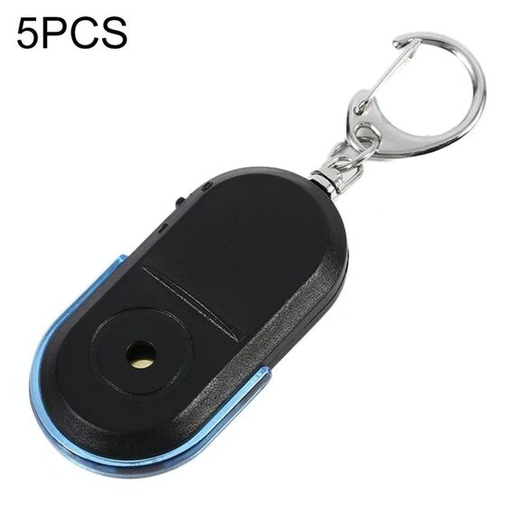 5 PCS Portable Anti-Lost Alarm Key Finder Wireless Whistle Sound LED Light Locator Finder (blu)