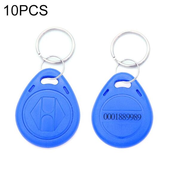 10 PCS 125KHz TK / EM4100 Portachiavi con chip portachiavi con chip di prossimità (blu)