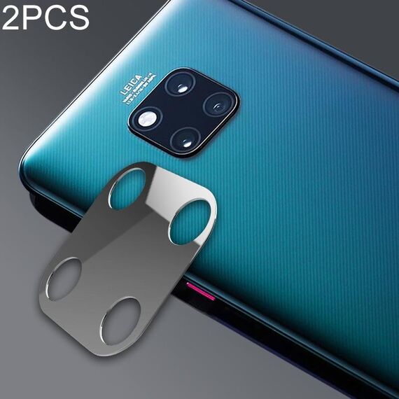 2 PCS 10D Copertura totale per telefono cellulare in metallo per fotocamera posteriore con anello di protezione per Huawei Mate 20 Pro (argento)