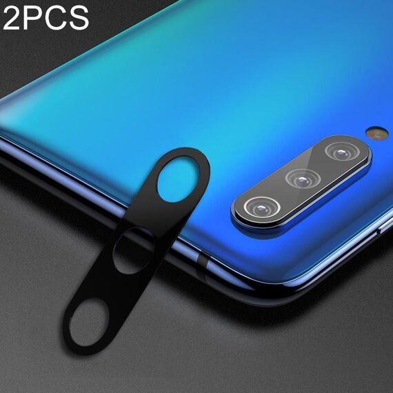 2 PCS 10D Copertura completa per telefono cellulare in metallo per fotocamera posteriore con anello di protezione per Xiaomi Mi 9 (nero)