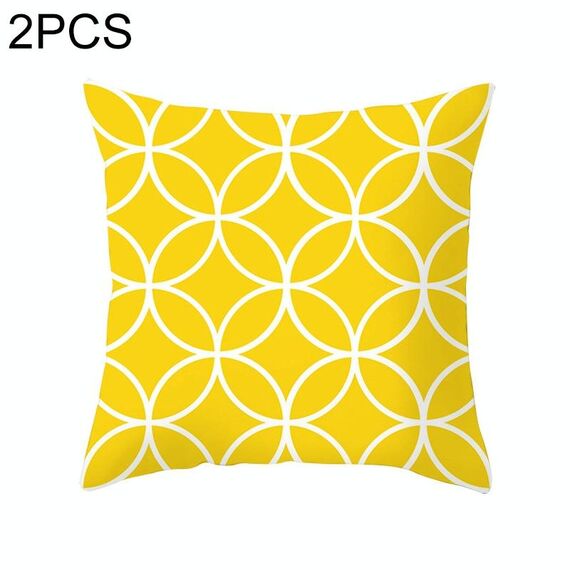 2 pezzi 45x45 cm federa a righe gialle federa geometrica cuscino copriletto cuscino stampa federa federa ufficio camera da letto, dimensioni: 450 * 450 mm (27)