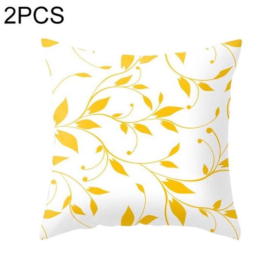 2 PCS 45x45cm Federa a righe gialle Geometrica Cuscino da tiro Fodera per cuscino Stampa Cuscino Federa Camera da letto Ufficio, Dimensioni: 450 * 450mm