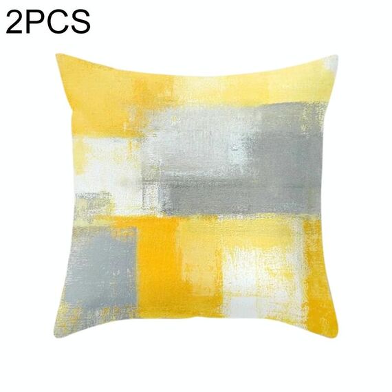2 pezzi 45x45 cm federa a righe gialle federa geometrica cuscino copriletto cuscino stampa federa federa ufficio camera da letto, dimensioni: 450 * 450 mm (26)