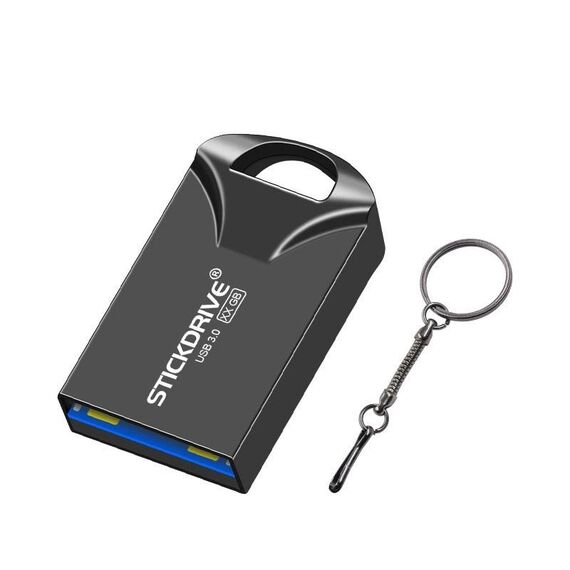 STICKDRIVE Mini disco in metallo ad alta velocità USB 3.0 da 128 GB (nero)