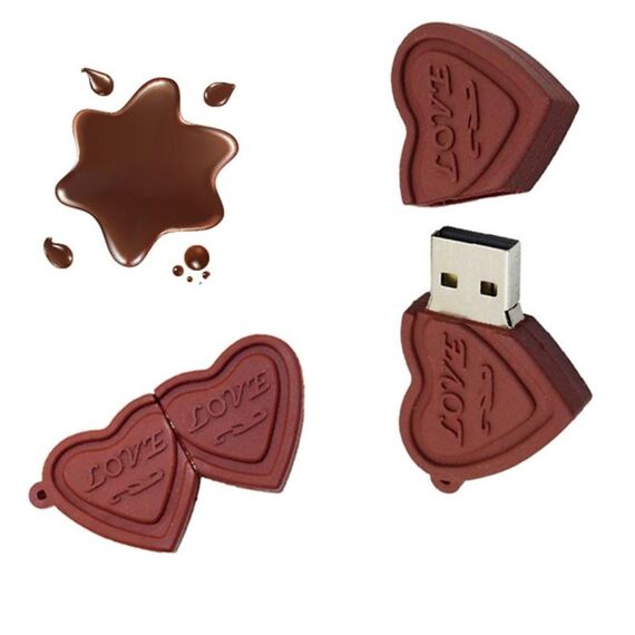 MicroDrive 8 GB USB 2.0 Creative Heart Chocolate U Disk