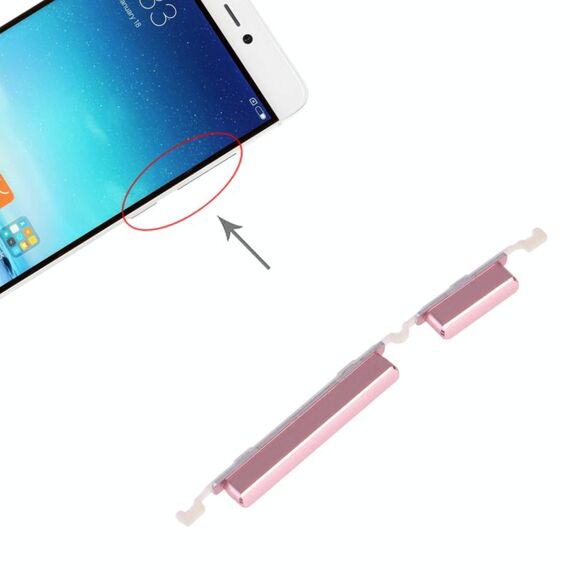Pulsante di accensione e pulsante di controllo del volume per Xiaomi Mi 5s (rosa)