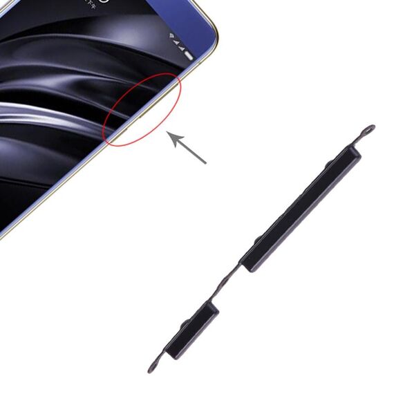 Pulsante di accensione e pulsante di controllo del volume per Xiaomi Redmi 6A / Redmi 6 (nero)