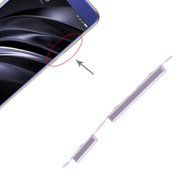 Pulsante di accensione e pulsante di controllo del volume per Xiaomi Redmi 6A / Redmi 6 (argento)