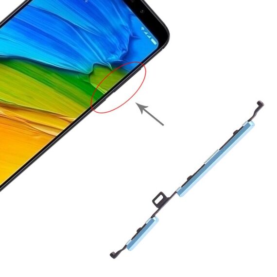Pulsante di accensione e pulsante di controllo del volume per Xiaomi Redmi 5 Plus (blu)