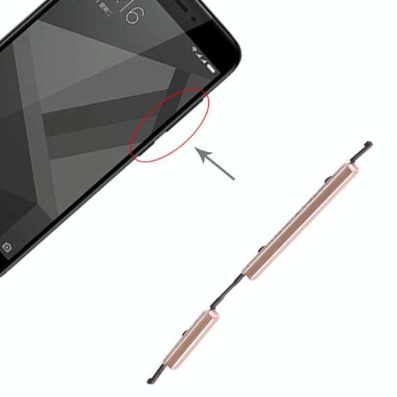 Pulsante di accensione e pulsante di controllo del volume per Xiaomi Redmi 4X (oro)