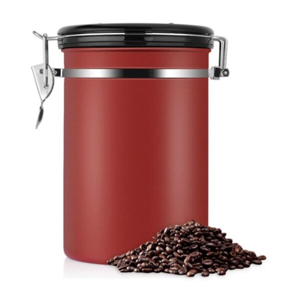 Contenitori per il caffè Contenitori per il tè in acciaio inossidabile Contenitori per il tè da cucina neri Contenitori per il caffè Sotrage Contenitori per il tè Articoli per il tè (rosso)