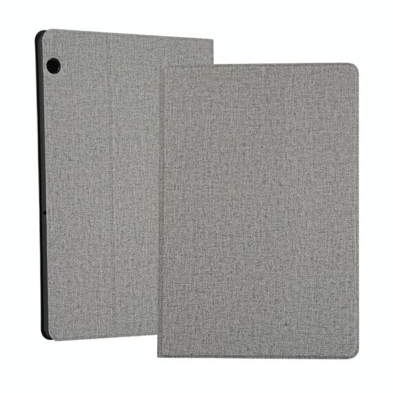 Custodia protettiva in TPU universale in tessuto per Huawei MediaPad T5, con supporto (grigio)