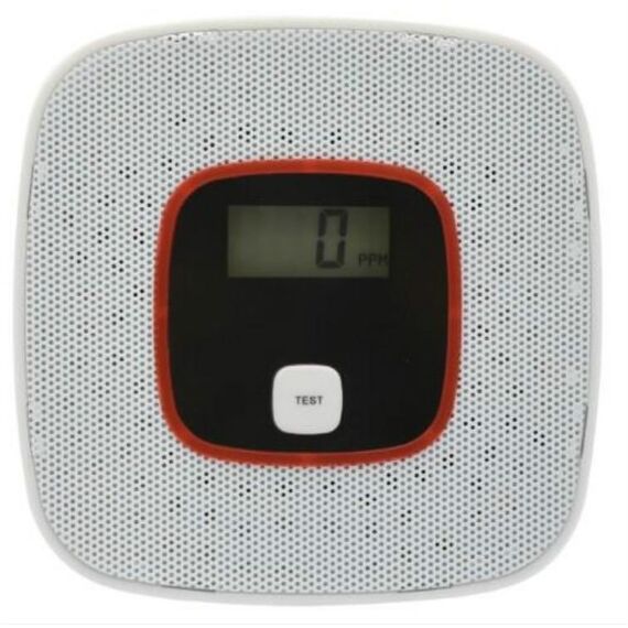 Rilevatore di monossido di carbonio Sensore di allarme gas Tester di gas avvelenamento Rilevatore di avvertimento vocale umano con display LCD (bianco)