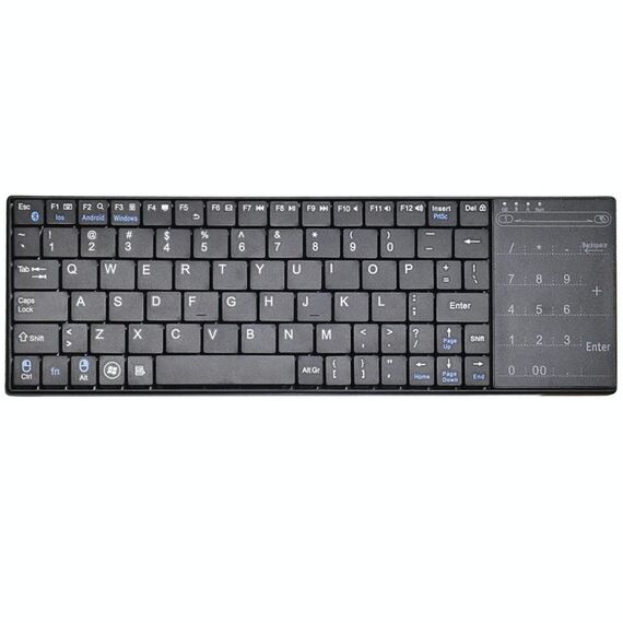 Tastiera touch Bluetooth ricaricabile wireless K-07 ABS (nera)