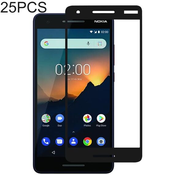 Pellicola proteggi schermo in vetro temperato con colla piena da 25 pezzi per Nokia 2.1